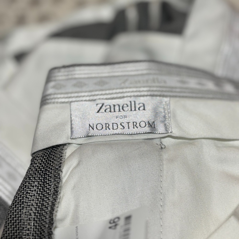 Zanella Nordstrom Gray Microdots Wool Dress Pants Slacks 48x32 Trousers‎ Italy - Picture 8 of 11